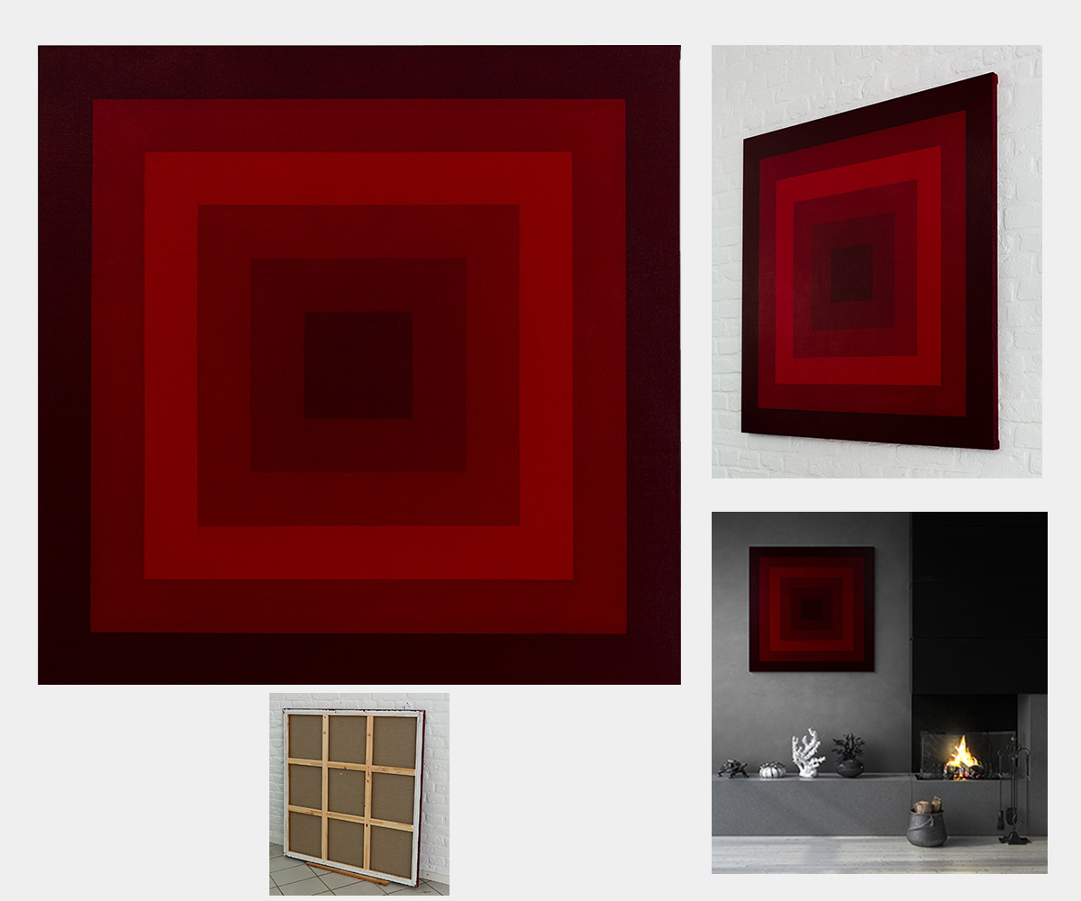 Gemaelde: verschachtelte Quadrate minimalistisch KH#197