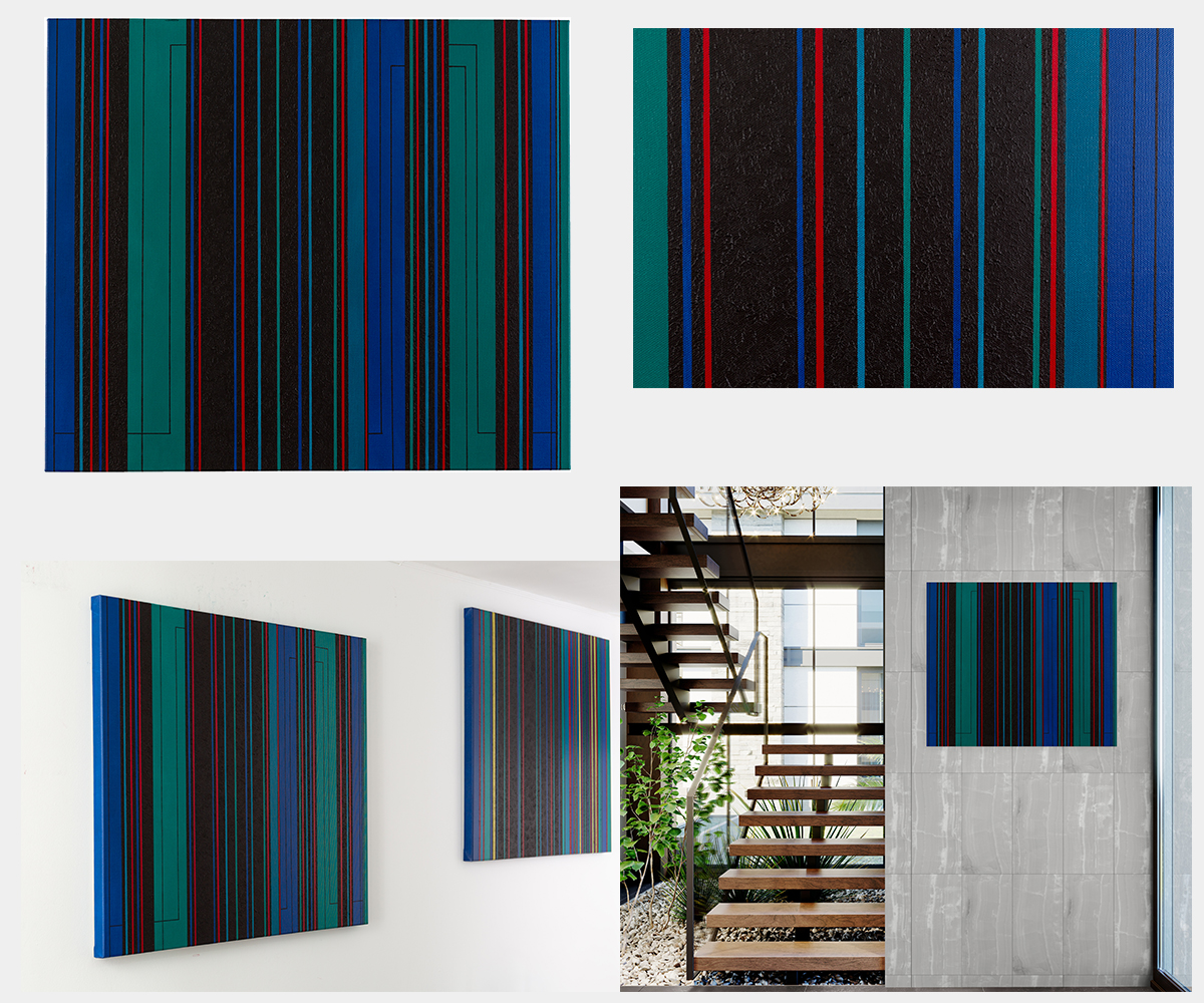 Painting: abstract stripes minimalism KH#335