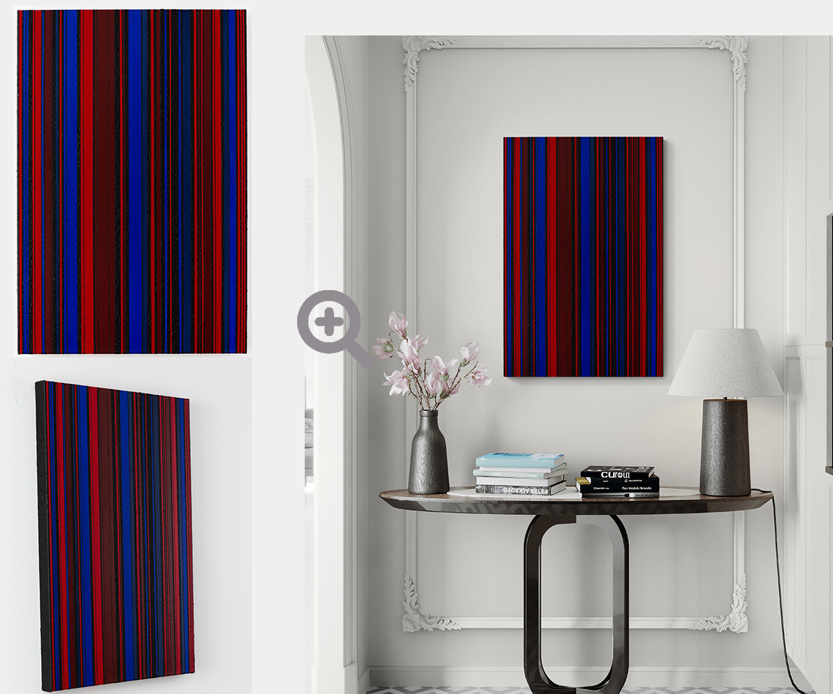 KH#347: Rhythmus und Qualitätskontrast in Rot, Blau und Schwarz